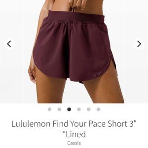 Lululemon Find Your Pace High-Rise Short 3” Lined 
Size 4